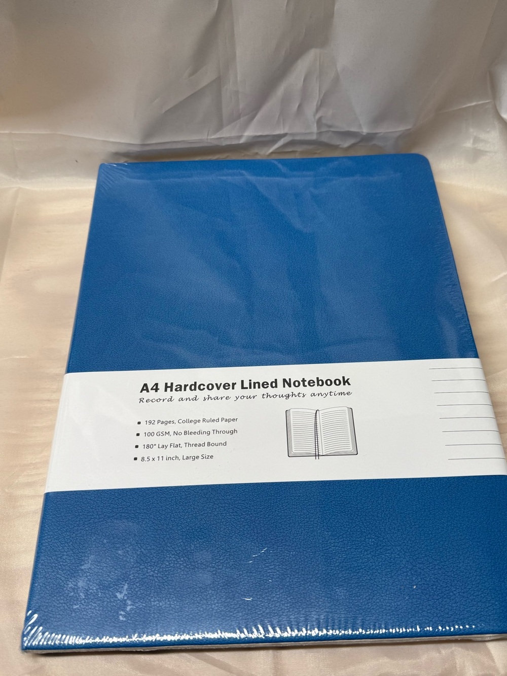 A4 Hardcover Lined Notebook in Bright Blue